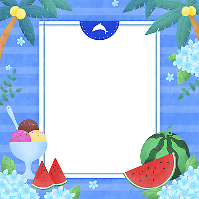 PSD 일러스트 아이스크림 여름음식 수박 프레임 사람없음 여름 파란색 여름휴가 바캉스 야자수 줄무늬 돌고래 수국 수박조각 프레임일러스트 제철과일 과채 국내일러스트 나무 계절 꽃 음식 컬러 조각 무늬 채소 과일 포유류 휴가 디저트 수중동물 제철 파일형식 여름_계절
