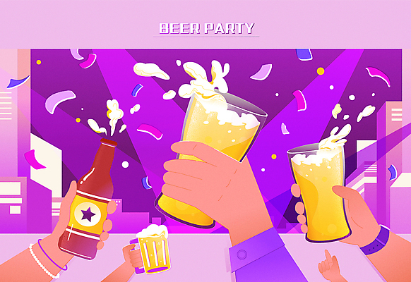손 일러스트 팔찌 맥주 병맥주 들기 빌딩 건물 신체부위 여름 여름휴가 바캉스 파티 보라색 손목시계 건배 꽃가루 맥주잔 스포트라이트 맥주거품 맥주축제 트로피컬아트 여름축제 국내일러스트 AI파일 건축물 계절 시계 컬러 술잔 장신구 모션 휴가 주류 사람 이벤트 축제 거품 가루 그림 파일형식 벡터 여름_계절