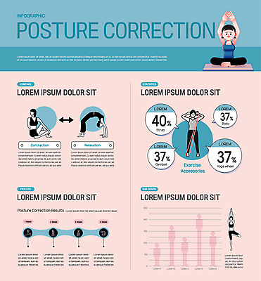 전신 여자 분홍색 말풍선 일러스트 요가 그래프 서기 앉기 여러명 성인 파란색 인포그래픽 요가자세 자세교정 필라테스 성인여자만 코어운동 국내일러스트 AI파일 웰빙 컬러 포즈 다수 모션 사람 운동 연습 여자만 성인만 파일형식 벡터