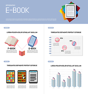 종이 하늘색 일러스트 모바일 그래프 사람없음 책 스마트폰 컴퓨터 독서 인포그래픽 전자책 온라인 국내일러스트 AI파일 파란색 전자제품 핸드폰 스마트기기 파일형식 벡터
