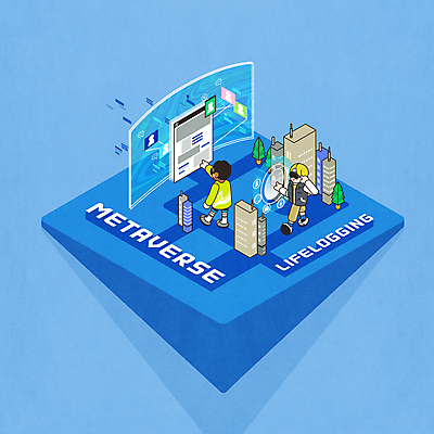 전신 PSD 여자 남자 일러스트 서기 성인 두명 건물 파란색 걷기 터치 가리킴 도시 아이소메트릭 소통 소셜네트워크 홀로그램 아바타 가상현실 성인만 VR기기 메타버스 국내일러스트 건축물 컬러 컨셉 모션 사람 손짓 기계 파일형식