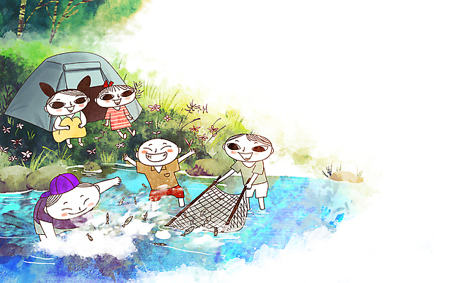 전신 PSD 여자 남자 어린이 일러스트 여름방학 텐트 어류 웃음 들기 앉기 소녀 소년 여러명 상반신 여름 친구 여름휴가 바캉스 계곡 뜰채 추억 즐거움 물고기잡기 어린이만 국내일러스트 계절 감정 다수 컨셉 관계 모션 방학 휴가 표정 캠핑도구 사람 수중동물 잡기 낚시용품 파일형식 여름_계절