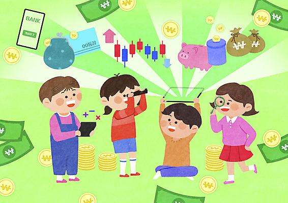 전신 PSD 여자 어린이교육 남자 어린이 지폐 일러스트 돋보기 서기 들기 앉기 소녀 소년 여러명 연두색 금융 빛 스마트폰 태블릿 동전 돼지저금통 돈자루 주식 재테크 통장 어린이경제 동전지갑 주식표 어린이만 국내일러스트 교육 다수 돈 모션 사람 초록색 경제 전자제품 핸드폰 스마트기기 저금통 지갑 파일형식