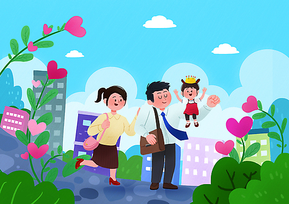 전신 PSD 여자 남자 꽃 딸 어린이 일러스트 가족 하늘 엄마 왕관 가족애 들기 소녀 성인 건물 세명 달리기 만세 육아 하트 풀 아빠 출근 워킹맘 맞벌이 워킹대디 국내일러스트 모양 식물 건축물 관계 모션 사랑 사람 비즈니스맨 비즈니스우먼 출퇴근 파일형식