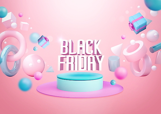 PSD 편집이미지 분홍색 타이포그라피 사람없음 선물상자 쇼핑 세일 원형 고리 원기둥 단상 삼각뿔 입체도형 블랙프라이데이 이미지편집 도형 문자 컬러 데이이벤트 선물 상자 입체 파일형식