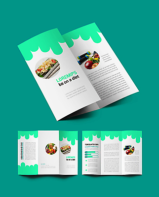 템플릿 표지디자인 표지 내지 리플렛 다이어트 채소 과일 3단접지 그래프 팜플렛 사람없음 연두색 아령 견과류 이미지템플릿 AI파일 건강 초록색 파일형식 벡터