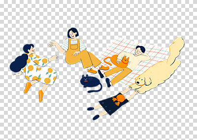 전신 편집 편집이미지 여자 남자 어린이 세마리 누끼 앉기 소녀 여러명 성인 눕기 소풍 고양이 개 강아지 돗자리 수다 PNG 편집소스 다수 포유류 모션 3 대화 사람 반려동물 야외활동 파일형식