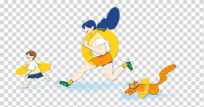전신 편집 편집이미지 한마리 여자 남자 어린이 들기 누끼 소년 성인 두명 여름 여름휴가 바캉스 달리기 튜브 PNG 편집소스 1 계절 모션 휴가 사람 파일형식 여름_계절