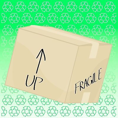 EPS 해외이미지 산업 종이 백그라운드 일러스트 포장 모션 화살 초록색 상자 갈색 재활용 심볼 에코 생태계 짐싸기 판지 취급주의 해외일러스트 컬러 경고 환경 친환경 파일형식 벡터 이미지허브