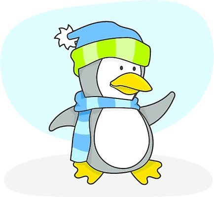 EPS 해외이미지 동물 모자 일러스트 조류 목도리 추위 만화 펭귄 부리 마스코트 해외일러스트 잡화 파일형식 벡터 이미지허브