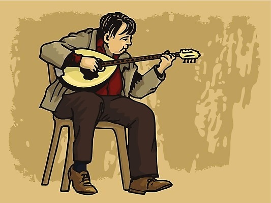 EPS 해외이미지 줄 음악 백그라운드 일러스트 놀이 추상 사람 연주자 음악가 기구 술집 그리스 그리스인 그런지 민화 해외일러스트 서양인 직업 유럽 무늬 문화예술 그림 파일형식 벡터 이미지허브