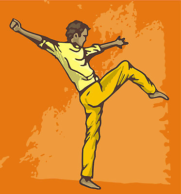 EPS 해외이미지 스포츠 오렌지 일러스트 휴식 건강 운동 춤 킥 에어로빅 해외일러스트 컨셉 과일 모션 문화예술 파일형식 벡터 이미지허브