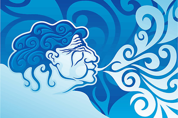 EPS 해외이미지 백그라운드 겨울 일러스트 바람 날씨 파란색 머리 60대 불기 스케치 그리스 신화 그리스인 팝 해외일러스트 자연요소 서양인 계절 노년 유럽 컬러 모션 미술 신체부위 파일형식 벡터 이미지허브