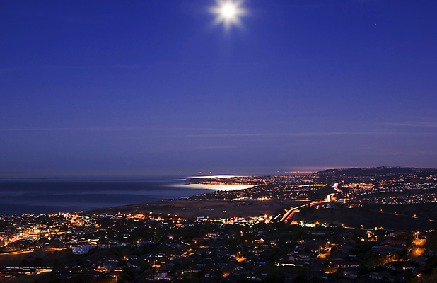 포토 JPG 해외이미지 별 모래 파도 전등 사람없음 물 세트 뷰티 미국 달 서핑 야간 캘리포니아 해외포토 자연요소 바다 북아메리카 조명 수상스포츠 파일형식 이미지허브