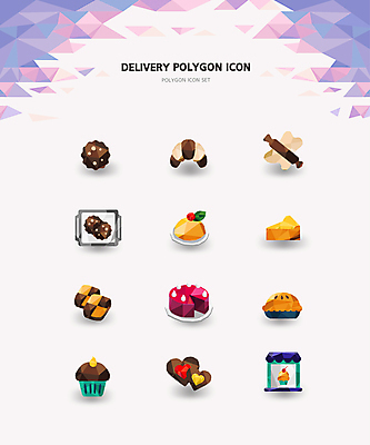 아이콘 빵 디저트 사람없음 쿠키 초콜릿 하트 크루아상 배송 반죽 파이 머핀 치즈케이크 반죽밀대 폴리곤 디저트카페 음식배달 2D아이콘 AI파일 모양 음식 케이크 카페 밀대 파일형식 벡터
