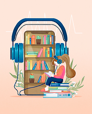 전신 PSD 여자 여유 잎 일러스트 휴식 책장 한명 들기 앉기 성인 책 스마트폰 독서 헤드폰 감상 듣기 전자책 힐링 오디오 책더미 성인여자한명만 오디오북 국내일러스트 식물 1 감정 음향기기 가구 컨셉 모션 사람 전자제품 핸드폰 스마트기기 무더기 여자한명만 성인여자만 파일형식