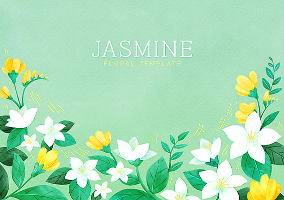 PSD 백그라운드 잎 일러스트 수채화 프레임 타이포그라피 사람없음 연두색 재스민 프레임일러스트 프리지어 카피스페이스 국내일러스트 식물 문자 꽃 초록색 공백 파일형식