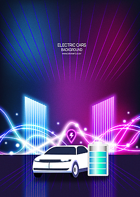 백그라운드 일러스트 사람없음 빛 보라색 전기에너지 건전지 친환경 웨이브 전기자동차 친환경자동차 국내일러스트 AI파일 컬러 자동차 환경 에너지 파일형식 벡터