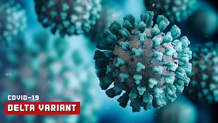 PSD 편집이미지 타이포그라피 사람없음 파란색 3D 사회이슈 디지털합성 코로나바이러스 변이 델타변이바이러스 이미지편집 편집3D 문자 컬러 컨셉 바이러스 파일형식