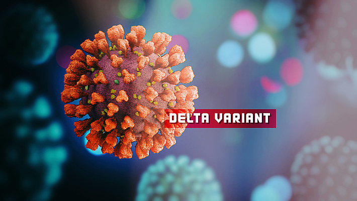 PSD 편집이미지 타이포그라피 사람없음 빨간색 파란색 사회이슈 디지털합성 보케 코로나바이러스 변이 델타변이바이러스 이미지편집 문자 컬러 컨셉 바이러스 파일형식