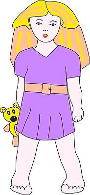 EPS 해외이미지 드레스 일러스트 곰 미술 금발 장난감 노란색 보라색 해외일러스트 동물 헤어스타일 옷 컬러 포유류 문화예술 파일형식 벡터 이미지허브