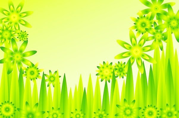 EPS 해외이미지 디자인 꽃 백그라운드 일러스트 추상 미술 초원 초록색 컬러풀 노란색 맑음 해외일러스트 식물 컬러 무늬 날씨 문화예술 파일형식 벡터 이미지허브