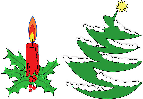 EPS 해외이미지 나무 별 잎 크리스마스 일러스트 미술 빨간색 초록색 노란색 해외일러스트 자연요소 식물 기념일 컬러 문화예술 파일형식 벡터 이미지허브