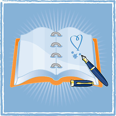 EPS 해외이미지 종이 백그라운드 일러스트 발렌타인데이 책 파란색 컬러풀 사무실 펜 달력 마음 오픈 날짜 만화 조언 공급 해외일러스트 컬러 비즈니스 데이이벤트 필기구 파일형식 벡터 이미지허브