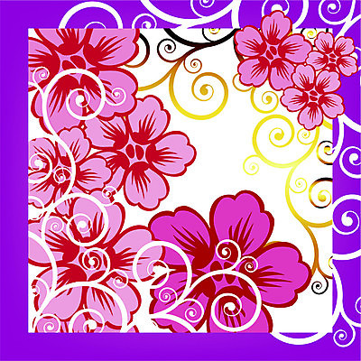 EPS 해외이미지 꽃 선 분홍색 일러스트 아이디어 프레임 빨간색 제비꽃 해외일러스트 식물 컬러 컨셉 파일형식 벡터 이미지허브