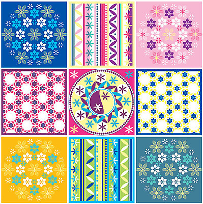 EPS 해외이미지 꽃 백그라운드 꽃무늬 패턴 일러스트 벽지 추상 그래픽 컬러풀 화환 줄무늬 벚꽃 직물 질감 심플 기하학 대칭 쉬운 반복 해외일러스트 식물 컬러 무늬 파일형식 벡터 이미지허브