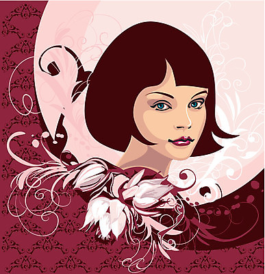 EPS 해외이미지 모양 백인 모델 헤어스타일 응시 여자 꽃 실루엣 얼굴 분홍색 포즈 백그라운드 꽃무늬 패턴 일러스트 벽지 추상 미소 사람 성인 장식 청춘 갈색 머리 유행 보라색 벚꽃 우아함 제비꽃 입술 어깨 섬광 스타일 해외일러스트 서양인 식물 시선 컬러 컨셉 무늬 촬영기법 표정 신체부위 파일형식 벡터 이미지허브