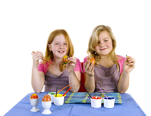 포토 JPG 해외이미지 백인 어린이 휴가 부활절 소녀 두명 페인트 기쁨 4월 해외포토 서양인 여자 기념일 감정 사람 날짜 파일형식 이미지허브