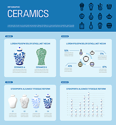 하늘색 일러스트 그래프 종류 사람없음 인포그래픽 다양 도자기 고려청자 백자 청자 국내일러스트 AI파일 다수 파란색 파일형식 벡터