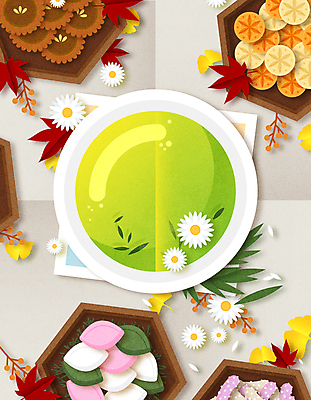 접시 꽃 단풍 일러스트 사람없음 추석 페이퍼아트 차 찻잔 은행잎 송편 한과 약과 다과 다식 전통다과 국내일러스트 AI파일 식물 식기 명절 음료 잎 디저트 잔 떡 전통음식 파일형식 벡터