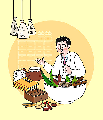 남자 중년 일러스트 매달리기 한명 들기 손짓 상반신 노란색 한의학 한약재 약초 한약 고서 자루 한의원 막자사발 한의사 약탕기 보약 약재상자 약제조 한약첩 중년남자한명만 국내일러스트 AI파일 1 컬러 의학 모션 주방용품 유물 병원 사람 성인 책 상자 약 의사 약재 풀_식물 사발 남자한명만 중년남자만 파일형식 벡터