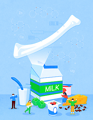 전신 여자 남자 하늘색 채소 일러스트 치즈 콩 뼈 들기 앉기 여러명 성인 건강관리 우유 건강식품 요거트 영양제 요플레 우유잔 칼슘 성인만 아연 건강기능식품 마그네슘 국내일러스트 우유갑 AI파일 음식 다수 모션 잔 유제품 곡류 건강 관리 사람 파란색 약 영양소 파일형식 벡터