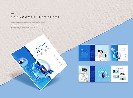 PSD 템플릿 표지디자인 북디자인 출판디자인 표지 남자 ZIP 내지 리플렛 북커버 들기 팜플렛 상반신 20대 성인 세명 파란색 한국인 물방울 피부관리 스킨케어 천연화장품 성인남자만 이미지템플릿 컬러 모션 사람 동양인 청년 뷰티 화장품 남자만 성인만 파일형식