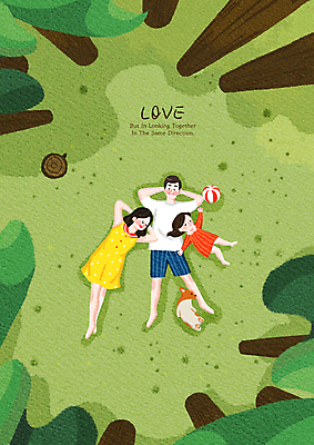 전신 PSD 나무 한마리 여자 남자 딸 행복 반려견 여유 어린이 일러스트 공 가족 휴식 사랑 가족애 소녀 성인 세명 연두색 반려동물 부모 눕기 강아지 숲 국내일러스트 식물 동물 1 감정 컨셉 관계 모션 사람 초록색 개 파일형식