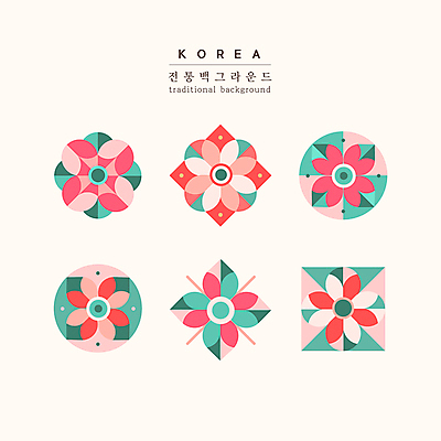 한국전통 꽃무늬 일러스트 단청문양 사람없음 세트 컬러풀 전통무늬 전통문양 단청 국내일러스트 AI파일 전통 문양 꽃 컬러 무늬 한국 파일형식 벡터