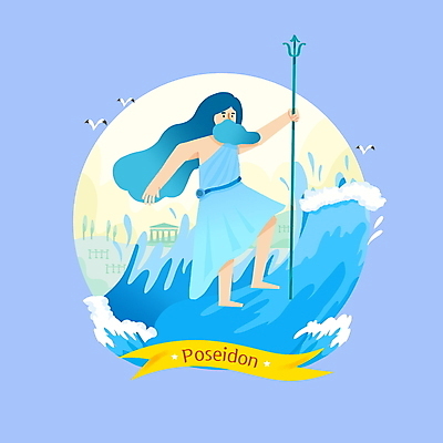 전신 PSD 남자 파도 바다 일러스트 갈매기 수염 신전 한명 서기 들기 성인 파란색 보라색 삼지창 그리스로마신화 그리스신 포세이돈 성인남자한명만 국내일러스트 1 창 컬러 고건축 모션 조류 사람 신_종교 신화 남자한명만 성인남자만 파일형식