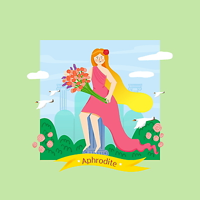 전신 PSD 구름 드레스 여자 꽃 꽃다발 여러마리 일러스트 신전 한명 들기 앉기 성인 연두색 백조 그리스로마신화 그리스신 아프로디테 여신 성인여자한명만 국내일러스트 자연요소 식물 1 옷 다수 고건축 모션 조류 사람 초록색 신_종교 신화 여자한명만 성인여자만 파일형식