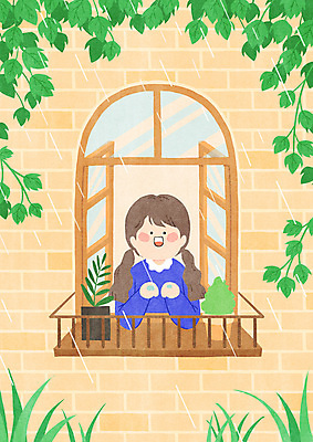 PSD 식물 여자 화분 어린이 일러스트 창문 주택 한명 소녀 상반신 주황색 비 덩굴 손내밀기 담기 빗물 벽돌집 소녀한명만 국내일러스트 자연요소 1 컬러 모션 날씨 사람 손짓 건물 비_날씨 여자한명만 소녀만 파일형식