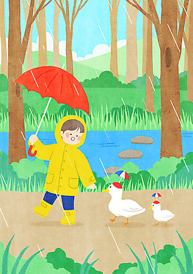 전신 PSD 나무 여자 어린이 두마리 일러스트 우산 산 오리 장화 한명 들기 소녀 강 산책 비 숲 우비 숲길 소녀한명만 국내일러스트 자연요소 식물 1 옷 길 신발 2 모션 조류 날씨 휴식 사람 여자한명만 소녀만 파일형식