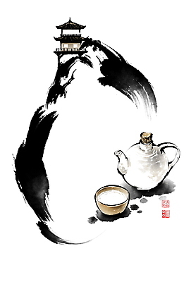 PSD 술잔 일러스트 캘리그라피 붓터치 술병 휴식 산 주류 사람없음 동양화 정자 번짐 낙관 국내일러스트 건축물 음료 컨셉 병_용기 잔 미술 파일형식 효과