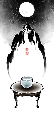 PSD 그릇 일러스트 캘리그라피 탁자 밤하늘 붓터치 휴식 산 사람없음 물 보름달 기도 물컵 동양화 정자 번짐 낙관 국내일러스트 자연요소 식기 건축물 가구 컨셉 하늘 미술 컵 달 야간 파일형식 효과
