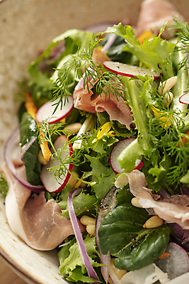 포토 JPG 그릇 실내 요리 사람없음 하이앵글 샐러드 신선 베이컨 국내포토 식기 음식 뷰포인트 돼지고기 내부 파일형식