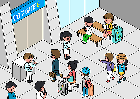 전신 여자 남자 여행 일러스트 서기 들기 앉기 여러명 상반신 성인 일상 스마트폰 캐리어 가리킴 공항 승무원 주머니손 게이트 성인만 코로나바이러스 집단면역 델타변이바이러스 국내일러스트 AI파일 직업 다수 교통시설 모션 사람 손짓 라이프 핸드폰 스마트기기 여행가방 바이러스 면역력 파일형식 벡터