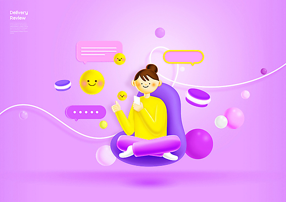 전신 PSD 여자 말풍선 일러스트 한명 미소 들기 앉기 성인 스마트폰 소파 보라색 최고 원형 이모티콘 마카롱 리뷰 제품후기 성인여자한명만 국내일러스트 도형 1 컬러 의자 모션 디저트 표정 사람 핸드폰 스마트기기 여자한명만 성인여자만 파일형식