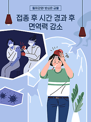 여자 화분 하늘색 말풍선 일러스트 마스크 앉기 상반신 성인 세명 손상 의료진 사회이슈 두통 감염 면역력 발열 백신 성인여자만 코로나바이러스 방역복 포스트코로나 백신접종 델타변이바이러스 위드코로나 국내일러스트 AI파일 직업 옷 컨셉 의학 모션 사람 파란색 바이러스 질병 방역 접종 여자만 성인만 파일형식 벡터