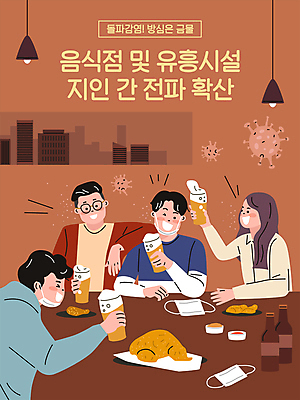 여자 남자 일러스트 맥주 마스크 웃음 들기 여러명 상반신 성인 친구 갈색 식당 치킨 모임 위험 사회이슈 전염 맥주잔 유흥업소 성인만 치맥 코로나바이러스 포스트코로나 턱스크 노마스크 백신접종 델타변이바이러스 위드코로나 국내일러스트 AI파일 컬러 다수 컨셉 술잔 관계 모션 주류 표정 사람 상점 바이러스 질병 감염 닭고기요리 백신 접종 합성어 파일형식 벡터